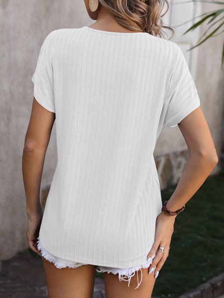 

Plain Casual Loose T-Shirt, White, T-Shirts
