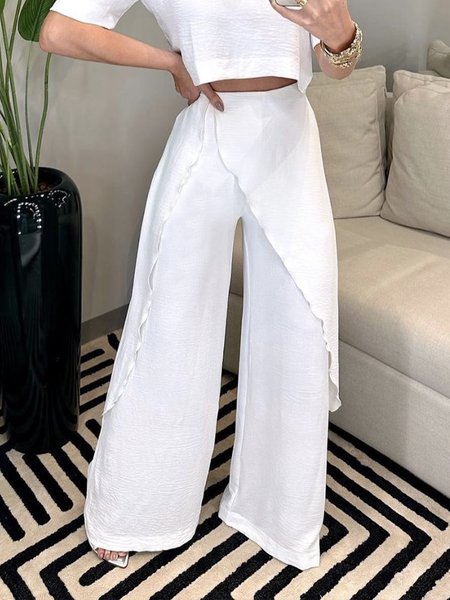

Urban Plain Regular Fit Fashion Pants, White, Pants