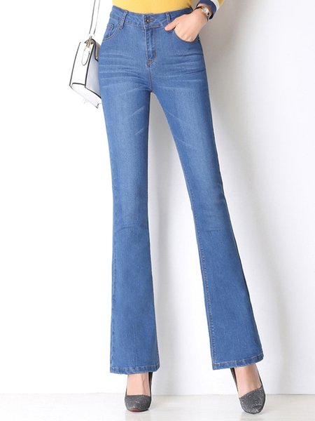 

Loose Plain Casual Jeans, Light blue, Denim&Jeans