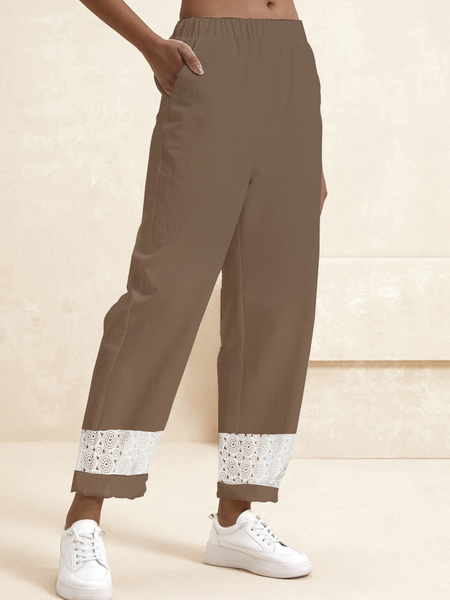 

Casual Plain Long Pant, Khaki, Pants