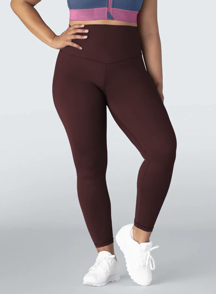 

Plain Sports Leggings, Wine red, Plus Pants