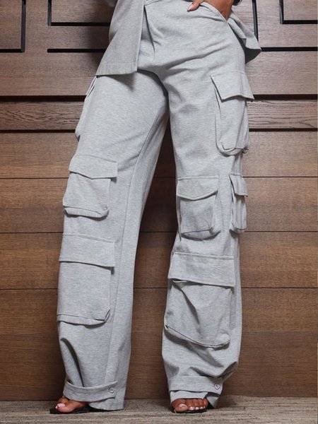 

Urban Loose Plain Pants, Gray, Pants