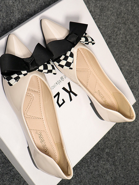 

Patent Leather Simple Shallow Shoes, Apricot, Heels