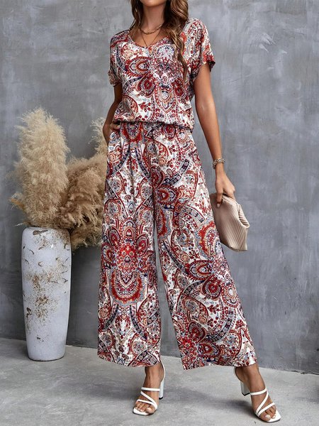 

Paisley Vintage Two-Piece Set, Red, Suit Set