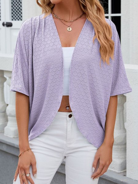 

Women's Plain Regular Loose Kimono, Purple, Coats