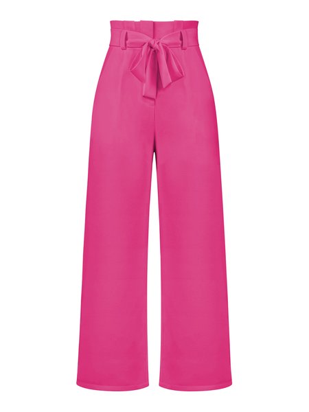 

Casual Plain Long Pant, Rose red, Pants
