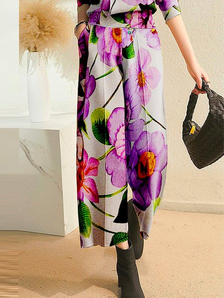 

Casual Loose Sweater Pants, As picture, Knit Pants
