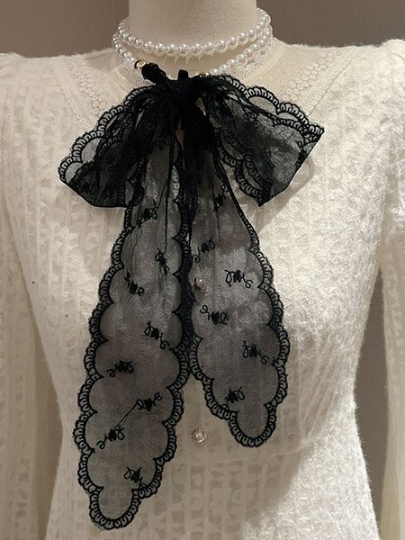 

Elegant Faux Pearl Bowknot Imitation Silk Necklaces Clothing and Bag Decoration, Color6, Necklaces