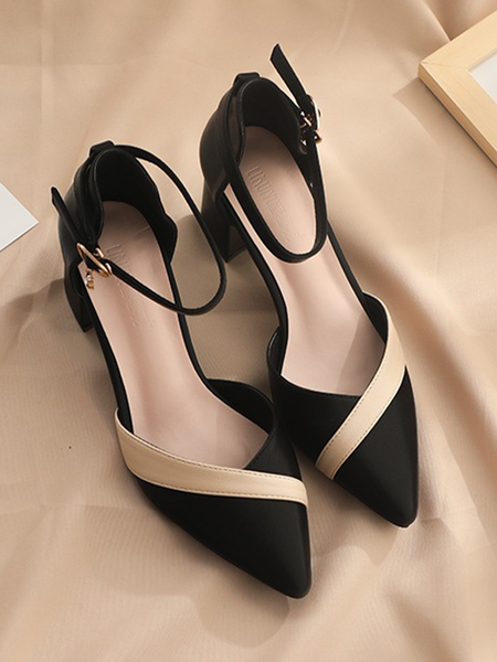 

Casual Plain Pu All Season Flat, Black, Heels