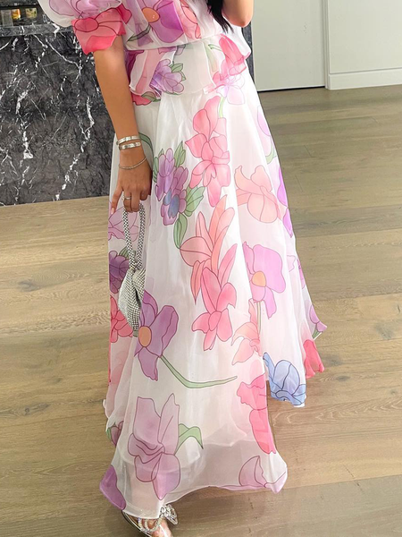 

Loose Elegant Maxi A-Line Skirt, As picture, Skirts