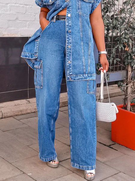 

Regular Fit Plain Urban Denim Jeans, Blue, Jeans