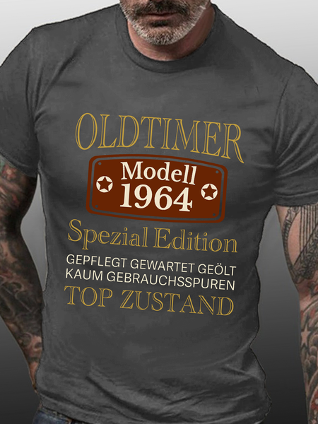 

Cotton Oldtimer Spezial Edition Casual T-Shirt, Deep gray, T-shirts