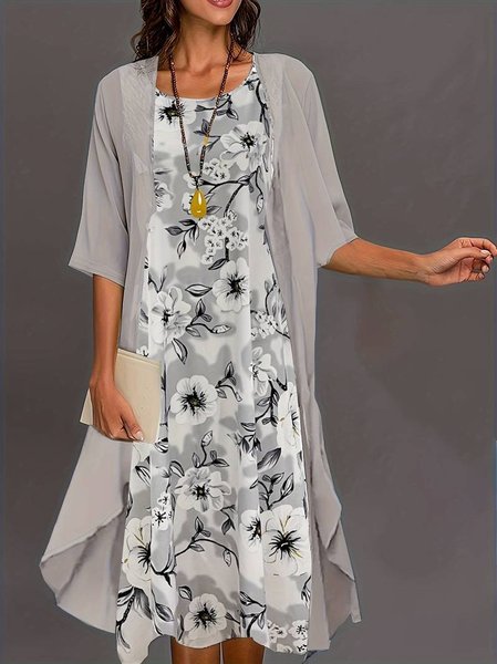 

Elegant Chiffon Two-Piece Set, Gray, Dresses
