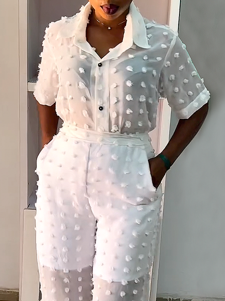 

Urban Regular Fit Shirt Collar Short Sleeve Plain Long Blouse, White, Blouses and Shirts