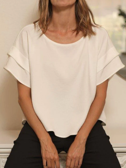 

Casual Cotton Loose Plain Linen Style Shirt, White, Blouses & Shirts