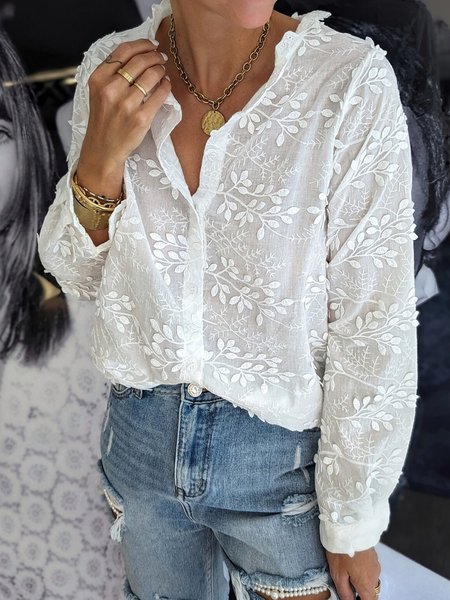 

Linen Plain Crew Neck Loose Blouse, White, Shirts & Blouses