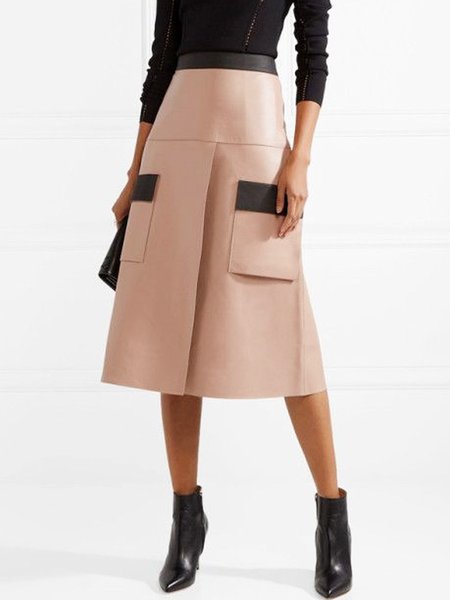 

Regular Fit Urban Pocket Stitching Skirt, As picture, Skirts