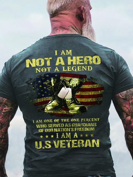 

U.S Veteran Cotton Short Sleeve Short Sleeve T-Shirt, Deep gray, T-shirts