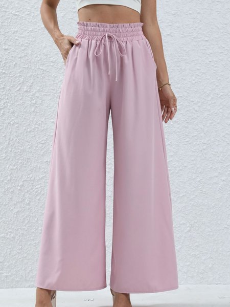 

Casual Plain Long Pant, Pink, Pants