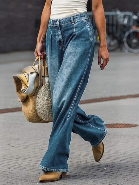 

Urban Regular Fit Plain Denim Jeans, Blue, Jeans