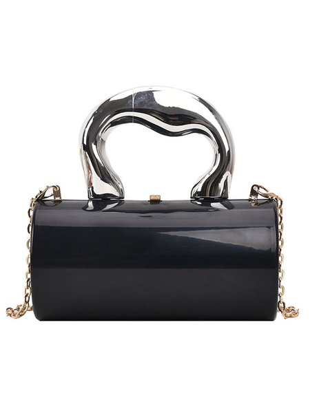 

Fashionable Acrylic Metallic-Look Handbag Chain Crossbody Bag, Black, Bags