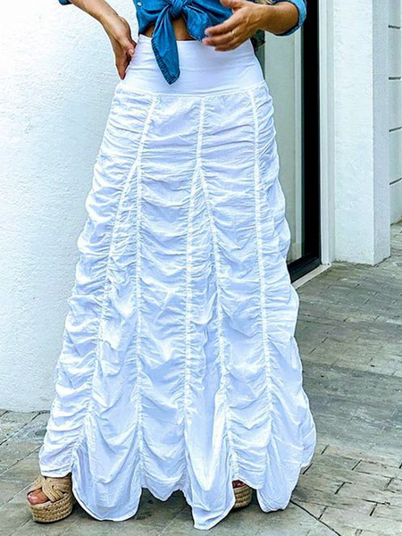 

Urban Regular Fit Plain Maxi Skirt, White, Skirts