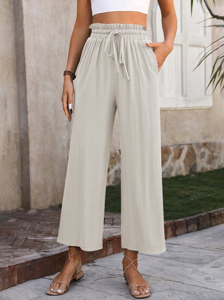 

Casual Plain Long Pant, Off white, Pants