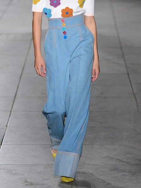 

Denim Regular Fit Plain Urban Jeans, Light blue, Jeans