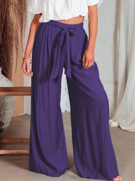 

Casual Plain Long Pant, Purple, Pants
