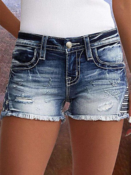 

Denim Plain Casual Jeans, Blue, Jeans