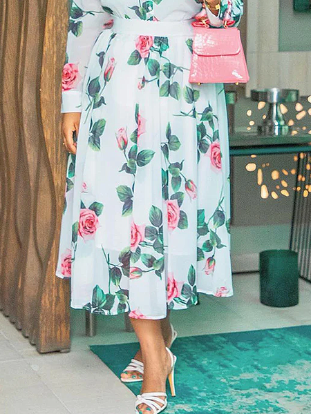 

Loose Elegant A-Line Midi Skirt, As picture, Skirts
