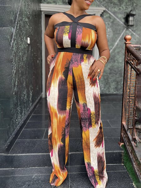 

Daily Spaghetti Abstract Regular Fit Jumpsuit, Orange, Jumpsuits