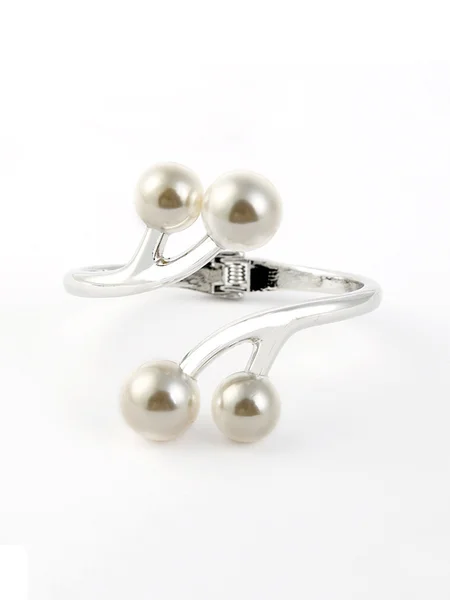 

Elegant Imitation Pearl Metal Arm Cuff, Silver, Bracelets