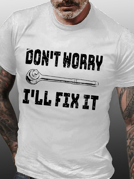 

Funny Fix Casual Crew Neck Cotton T-Shirt, White, T-shirts