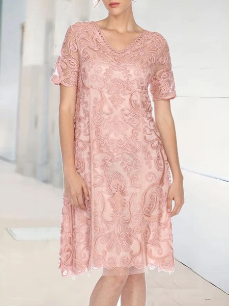 

Lace Elegant Dress, Pink, Dresses