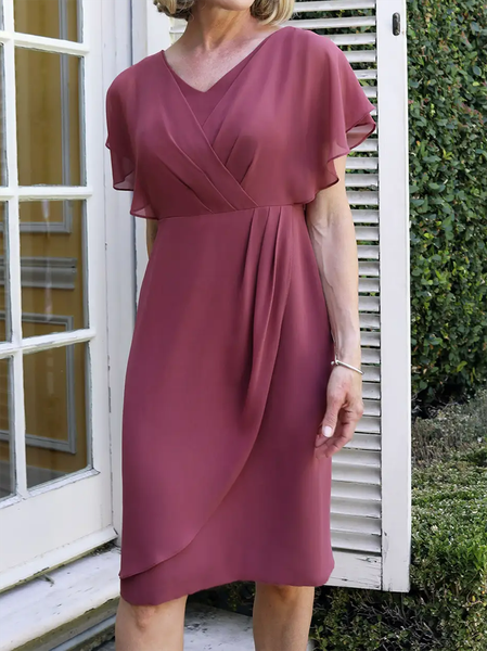 

Chiffon Ruched Elegant Dress, Cameo, Dresses