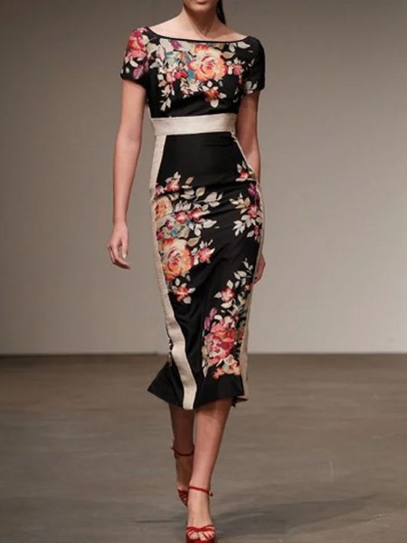 

Floral Others Urban Dress, Black, Midi Dresses