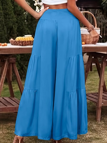 

Casual Plain Long Pant, Sky blue, Pants