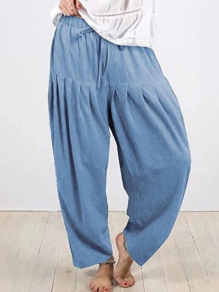 

Casual Plain Long Pant, Sky blue, Pants