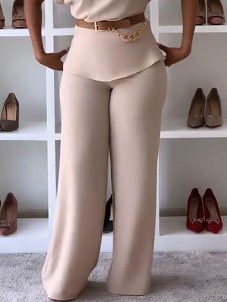 

Plain Regular Fit Casual Long Pants, As picture, Pants