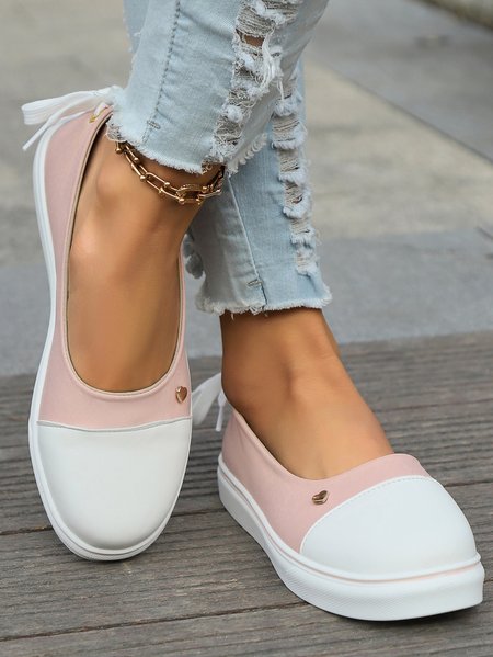 

Casual Pu All Season Shallow Shoes, Pink, Flats