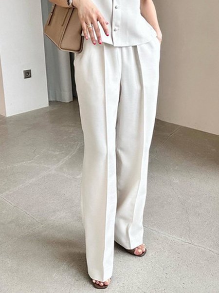 

Regular Fit Urban Plain Pants, As picture, Pants