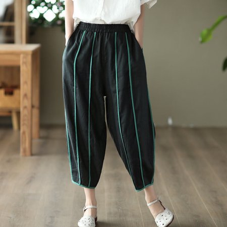 

Casual Plain Ankle Pants Pant, Black, Pants