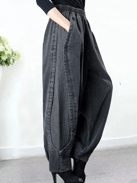 

Casual Plain Long Pant, Black, Pants