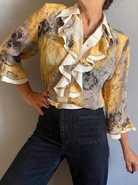 

Shirt Collar Urban Regular Fit Blouse, As picture, Blouses and Shirts