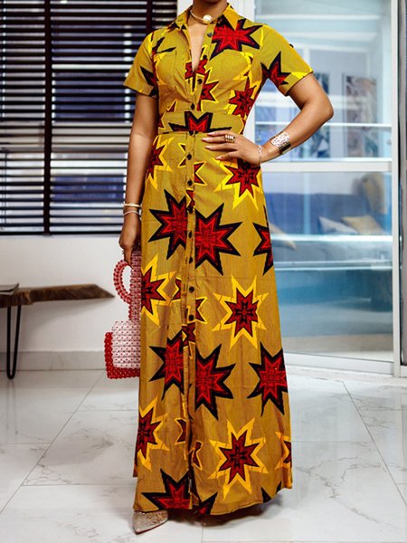

Star Urban Shawl Collar Dress With Belt, As picture, Maxi Dresses