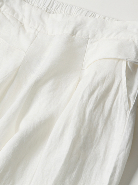 

Simple Plain Pants, White, Pants