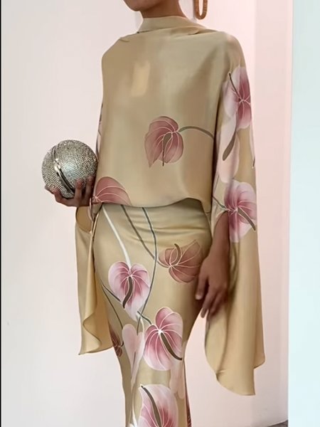 

Regular Fit Floral Others Elegant Shirt, Yellow, Blouses and Shirts