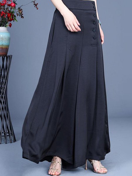 

Casual Plain Long Pant, Black, Pants