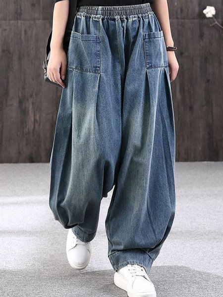 

Casual Plain Long Pant, Denim blue, Denim&Jeans
